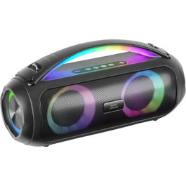 Mars Gaming MS-PULSE Altavoz Bluetooth Portátil 50W RMS con Luz RGB, Batería 8h, USB/SD/AUX/FM, Manos Libres, Negro